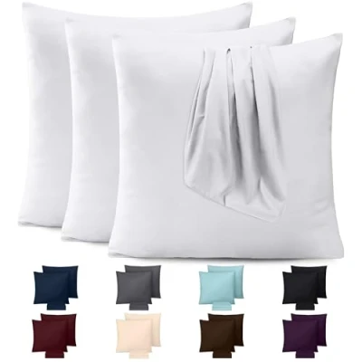 Imagen de Utopia Bedding Funda De Almohada Suave Microfibra Cepillada 100% Poliéster 50 x cm, Juego 4, Fundas Resistentes Al Encogimiento y a La DecoloraciónBlanco
