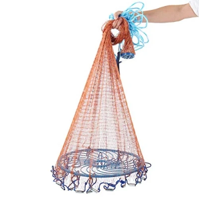 Imagen de Red de Lanzamiento Pesca Agua Salada, Atarraya con Disco Volador, Peces Trampa Premium Abierta 6 Pies Radio Ancho