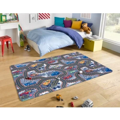 Imagen de HANSE Home Alfombra Moderna de Pelo Corto (90 x 200 cm, 100% Poliamida, Resistente y fácil Limpiar, habitación los niños), Color Gris, Multicolor