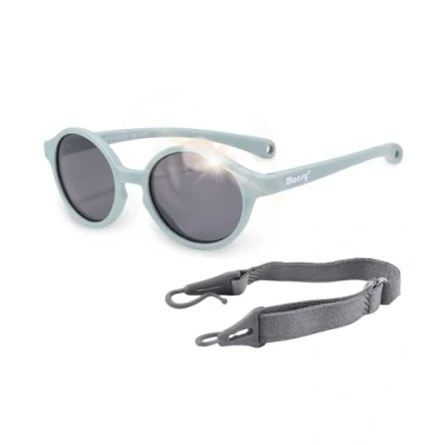 Imagen de Maesy Gafas de sol Noah Baby 0 2 años Flexibles Correa elástica ajustable Protección polarizada UV400 Niños y niñas Ovaladas (Azul claro)