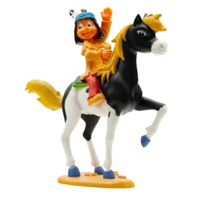 Imagen de Bullyland 43355 Figura de Juego, Yakari en el pequeño Trueno, Aprox. 8 cm Altura, Pintada a Mano, sin PVC, para Que los niños jueguen Forma imaginativa, Color Blanco (Bullyworld 43355)