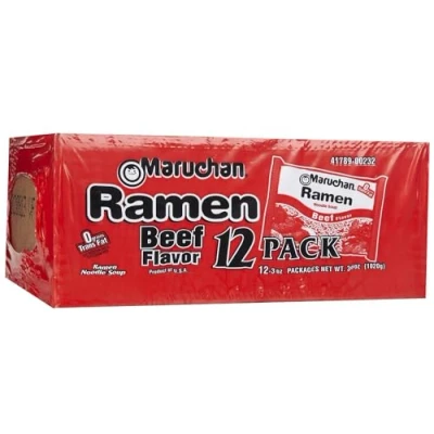 Imagen de Maruchan Ramen Noodle Soup Beef Flavor, 3 oz, 12 ct