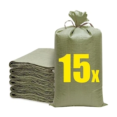 Imagen de 15 Piezas Sacos para Escombros,Sacos Escombros Obra,Saco Rafia,Sacos Jardin,Saco Tierra Jardin Bolsas de Basura Jardín Almacenamiento y Protección Contra Inundaciones