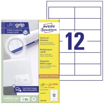 Imagen de Avery Dennison Zweckform Paquete de 2400 etiquetas multiuso