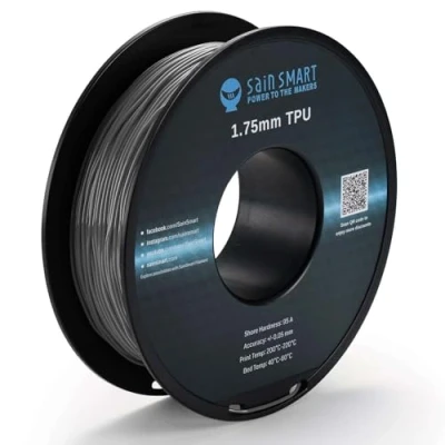 Imagen de SainSmart 1.75 mm flexible de TPU Impresoras 3d Bobina Filamento 800 g, Gris