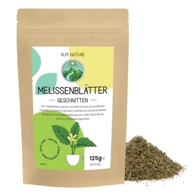 Imagen de Té de Melissa 125g Alpi Nature, Hojas Melisa Cortadas, Bálsamo Limón para la Preparación Infusión y Hierbas