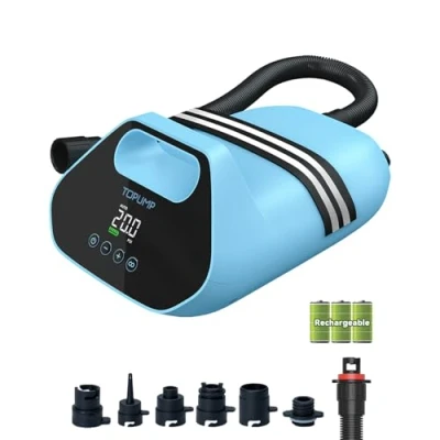 Imagen de TOPUMP 7800mAh Bomba de Aire Recargable Sup TPS300, 20PSI Eléctrica para Tablas Paddle Inflado y Desinflado en Dos Etapaspara Paddle, Carpa Inflable, Barcos