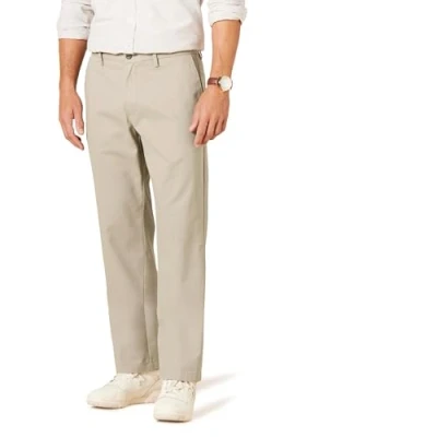 Imagen de Amazon Essentials Pantalón Chino con Parte Delantera Plana, Resistente a Las Arrugas y de Corte clásico (Disponible en Tallas Grandes Largos Especiales) Hombre, Marrón Caqui, 34W / 31L
