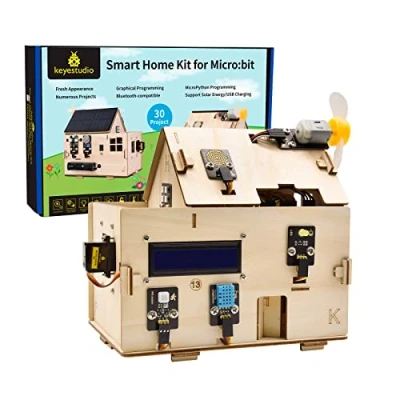Imagen de KEYESTUDIO BBC Micro:bit IoT Smart Home Starter Kit para Microbit V2 con 13 proyectos Tutoriales en PDF (Microbit no Incluido), Makecode y Python Micro bit programable
