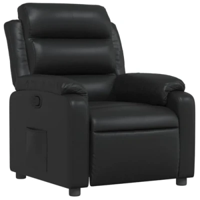 Imagen de vidaXL Sillón Reclinable, Silla con Respaldo Reposabrazos, de Relax Descanso TV, Asiento Ajustable para Casa, Cuero Sintético Negro