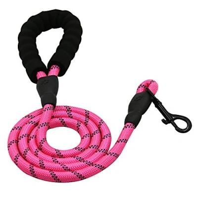 Imagen de Correa de Perro Fuerte para Perros Medianos y Grandes,Correa 150 cm con Cómoda Asa Acolchada e Hilos Altamente Reflectantes,Correa Correr Adiestramiento (Rosa)