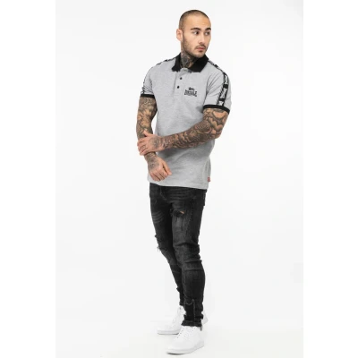 Imagen de Lonsdale Normale Passform Polo, Hombre, Talla: 3XL, Marl grey black white