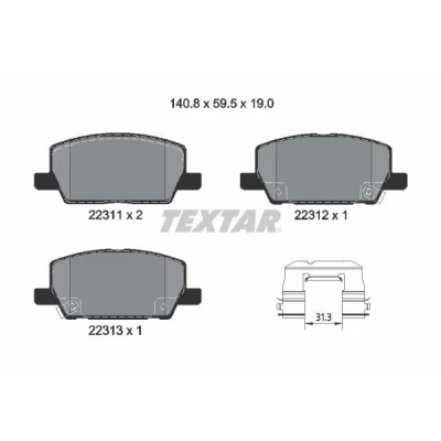 Imagen de TEXTAR 2231102 Juego de pastillas freno con avisador acústico desgaste accesorios OPEL: Mokka / X, Insignia B Grand Sport