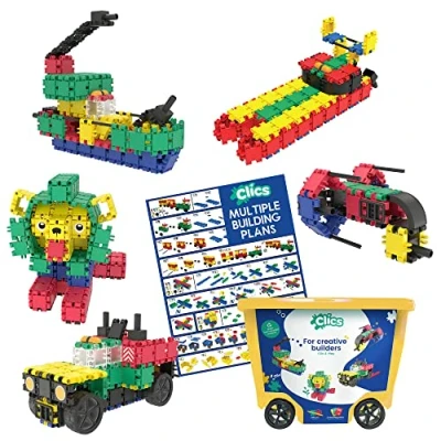 Imagen de Clics Juguetes de construcción niños a Partir 3 años, educativos creativos en un Set 560 Piezas, Bloques para niñas y niños, Montessori Stem