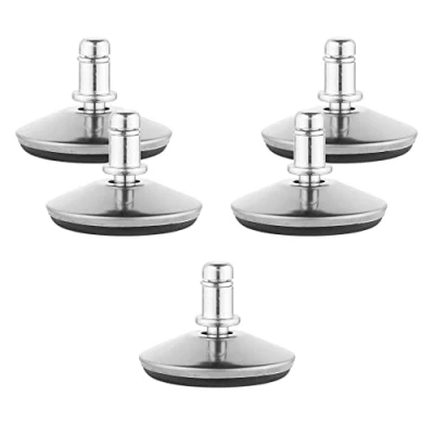 Imagen de kwmobile Patas fijas para silla de oficina Set 5x tacos sin ruedas sillas escritorio gaming con base anti arañazos Perno Ø 10 mm Plata