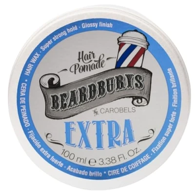 Imagen de Beardburys Extra, Cera para Cabello, Fijación Extrema Peinados con Acabado Brillante que se Mantienen Intactos Durante todo el Día, 100 ml