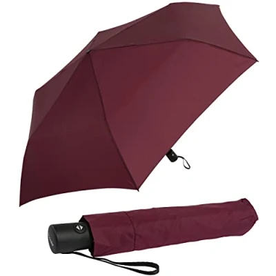 Imagen de Doppler Zero Magic Mini Paraguas de bolsillo para mujer con cierre automático y protección UV, Uni Royal Berry, 97 cm, Minimalista