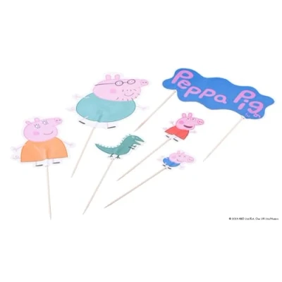 Imagen de Dr. Oetker Decoración para tartas de papel Peppa Pig Práctico juego 12 unidades cumpleaños infantiles y ocasiones especiales Perfecto hornear con niños fans