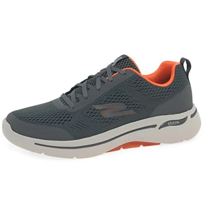 Imagen de Skechers Go Walk Arch Fit Idyllic, Zapatillas Hombre, Ribete Naranja Sintético Textil Carbón, 45.5 EU