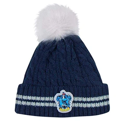 Imagen de Cinereplicas Harry Potter Gorro con Pompón Licencia Oficial Casa Ravenclaw Azul y Gris