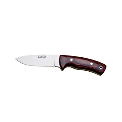 Imagen de Joker Cuchillo Bushcraft Corzo CR25, Mango Stamina, Hoja de 10 cm, con Funda Cuero marrón, Herramienta Pesca, Caza, Camping y Senderismo