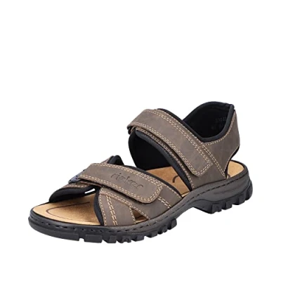 Imagen de Rieker 25051, Sandalias Hombre, Marrón (Tabaco/Negro / 27), 40 EU