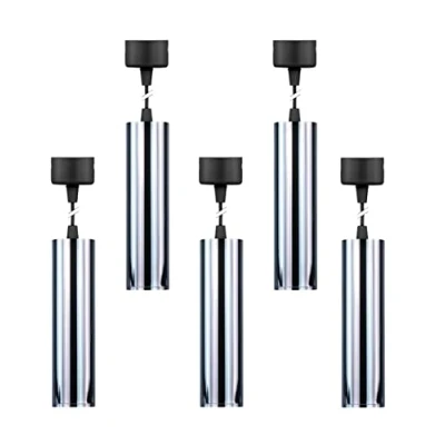 Imagen de Popp®Foco Cilindro Lámpara GU10(Bombilla No incluida) Colgante Techo Superficie Interior Moderno IP20 Ø52*200mm (Pack 5, Plateado)