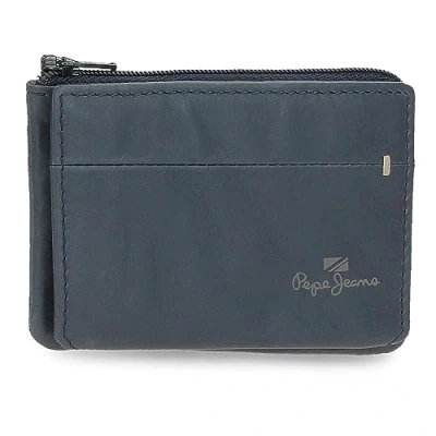 Imagen de Pepe Jeans Staple Monedero con Tarjetero Azul 11x7x1,5 cms Piel