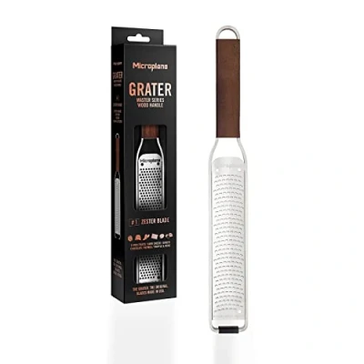 Imagen de Microplane Serie Master Zester Rallador, Acero Inoxidable, Marrón, 30.94x4.01x1.60 cm