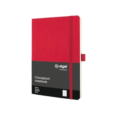 Imagen de SIGEL CO324 Cuaderno premium cuadriculado, A5, tapa blanda, rojo Conceptum