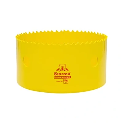 Imagen de Starrett Sierra perforadora de corte profundo DCH0434 bimetálica resistente con dientes extra cobalto HSS para metales, madera, hierro fundido, fibra vidrio, materiales plásticos 121 mm