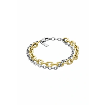 Imagen de Armani Exchange Pulsera de acero inoxidable en tono dorado para hombre, AXG0162710
