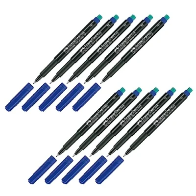 Imagen de FABER CASTELL 205061 Marcador Multimark F, permanente, azul, 10 piezas
