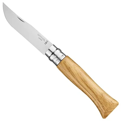 Imagen de OPINEL Caja N9 Navaja de Bolsillo Hoja Acero Inoxidable Mango Roble Comodidad Corte, Uso Diario Anillo Seguridad Virobloc Fabricación Francesa
