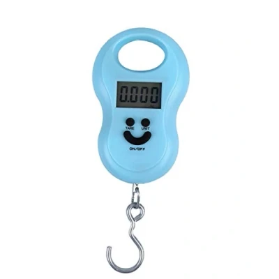 Imagen de Mengshen Bascula Equipaje Digital, Escala de Peso electrónica Protable Steelyard 110lb / 50kg para Home Farm Factory Hunting Outdoor con función Tara Azul