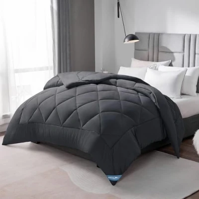Imagen de WAVVE Edredón Relleno Nórdico para Cama 80, de Fibra 300gr/m², Ligero, Suave, Transpirable Otoño e Invierno (135x200 cm, Gris)