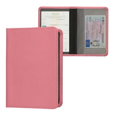 Imagen de kwmobile Funda para permiso de circulación coche cuero sintético Con espacio tarjetas 9.2 x 13 CM doblado rosa palo