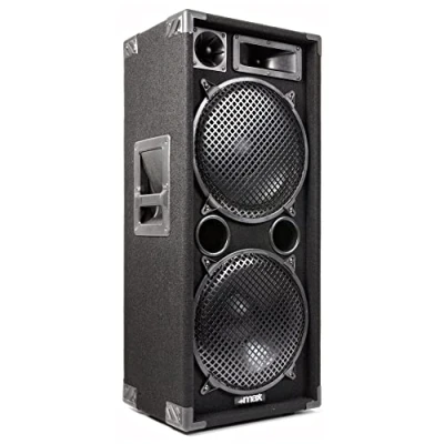 Imagen de MAX MAX212 Altavoz pasivo Potente, para Fiestas de 1400 vatios con Asas, 2 woofers Dobles 12 Pulgadas, pasivo, DJ, Caja acústica, Negro