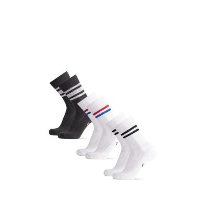 Imagen de Danish Endurance Tennis Performance CREW 3 PACK Calcetines de deporte, Talla: 39 42, Grey white red blue stripes