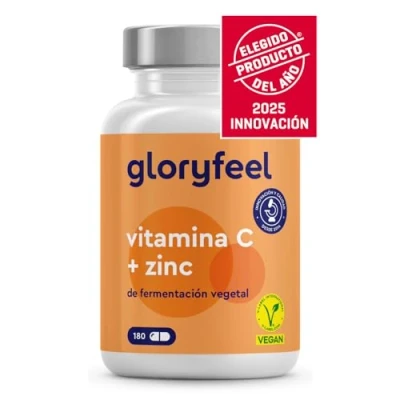 Imagen de Vitamina C 1000mg + Zinc 20mg 180 Cápsulas Apoya el Sistema Inmunológico y Reduce la Fatiga Tamponada con Protección gástrica pH neutro Vegano Probado en laboratorio