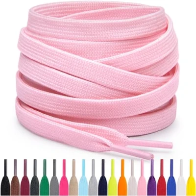 Imagen de Miscly Cordones Planos para Zapatillas, Disponibles en Varias Tallas y Colores (Rosa, 91 cm)