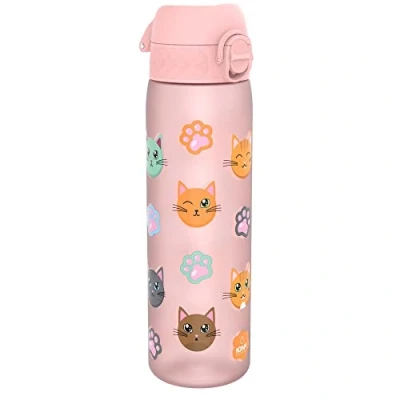 Imagen de Ion8 Botella de agua delgada a prueba fugas, sin BPA, gatos, 500 ml, I8RF500PRCATS