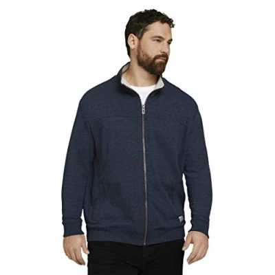 Imagen de TOM Tailor MEN PLUS Jacket WITH Cutline Sudadera con cremallera, Hombre, Talla: 3XL, Sky captain blue/white melange