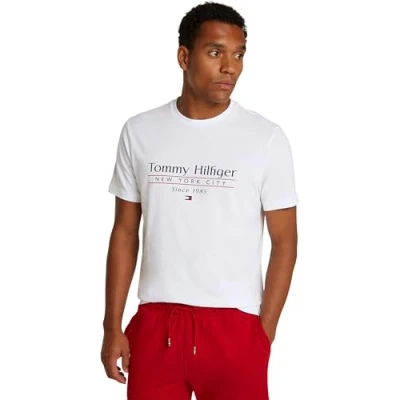 Imagen de Tommy Hilfiger Center Stack TEE Camiseta estampada, Hombre, Talla: Medium, White
