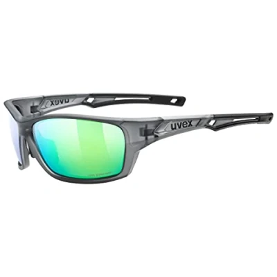 Imagen de uvex sportstyle 232 P, gafas deportivas unisex, polarizadas, comodidad sin presión y sujeción perfecta, smoke matt/green, one size
