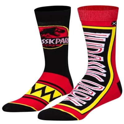 Imagen de Odd Sox, Calcetines divertidos para hombre, diseño de Jurassic Park Crew, talla L adultos, Park, Large
