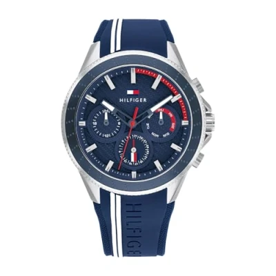 Imagen de Tommy Hilfiger Reloj Analógico de Cuarzo multifunción para hombre con Correa en silicona Azul 1791859