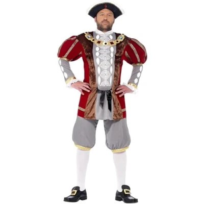 Imagen de Smiffys Traje de Lujo Enrique VIII, Roso, Con Chaqueta y Pantalones