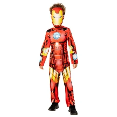 Imagen de Rubies Disfraz Iron Man para niño, Jumpsuit estampado y máscara, Oficial Marvel, sostenible Green Colección, halloween, navidad, carnaval cumpleaños.