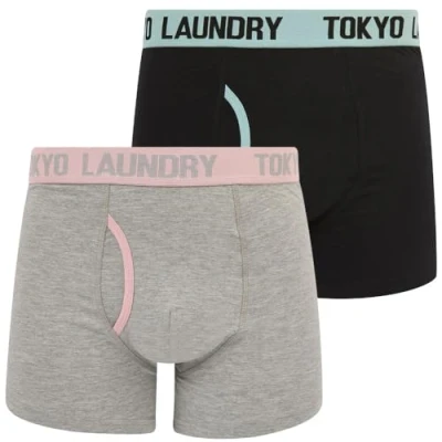 Imagen de Abbots 3 (2 Pack) Boxer Shorts Set in Forget Me Not Blue / Pink Nectar Tokyo Laundry L